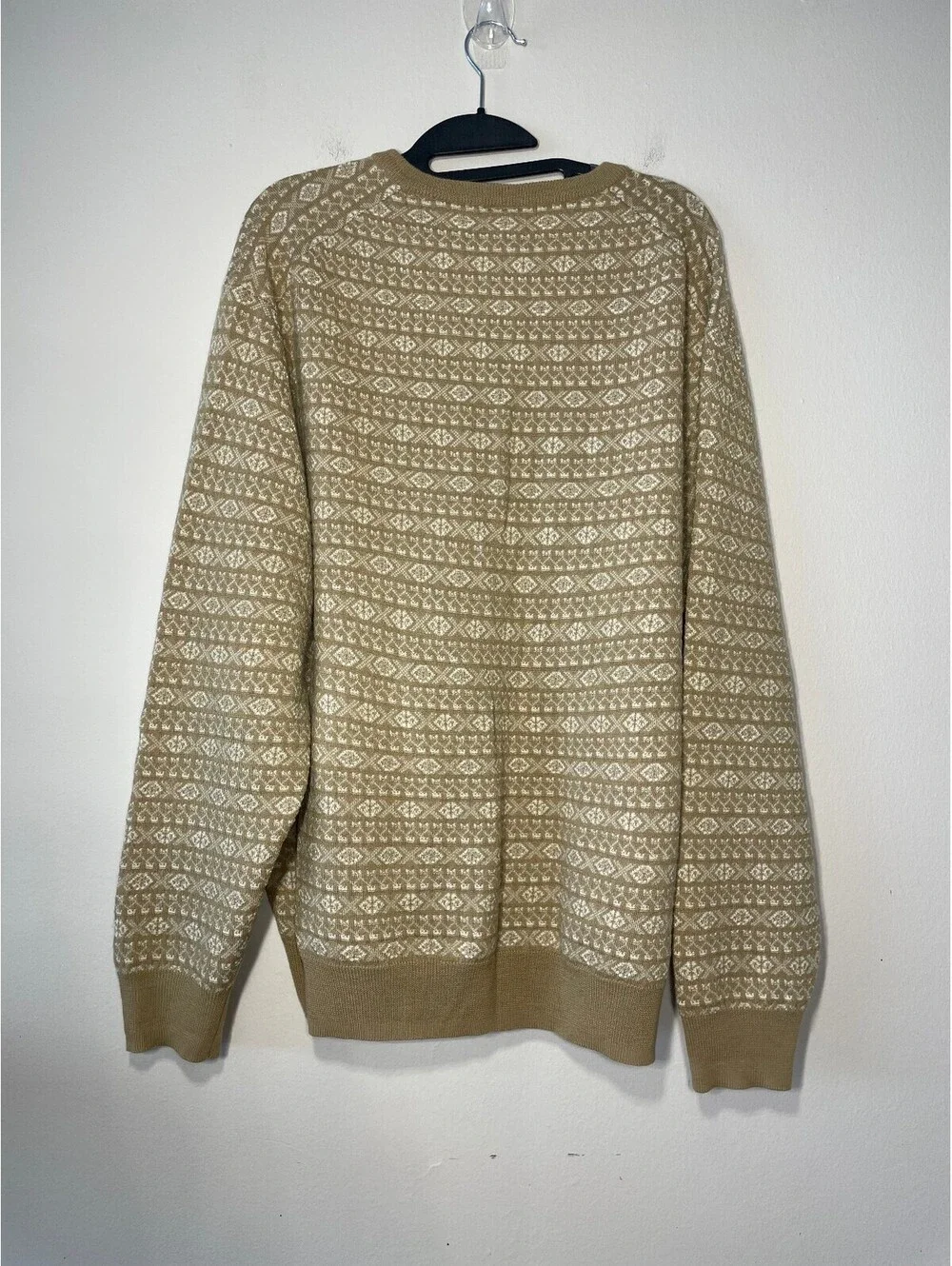 Jos A Bank Merino Wool Sweater Fair Isle Grandpa Core Sz XL